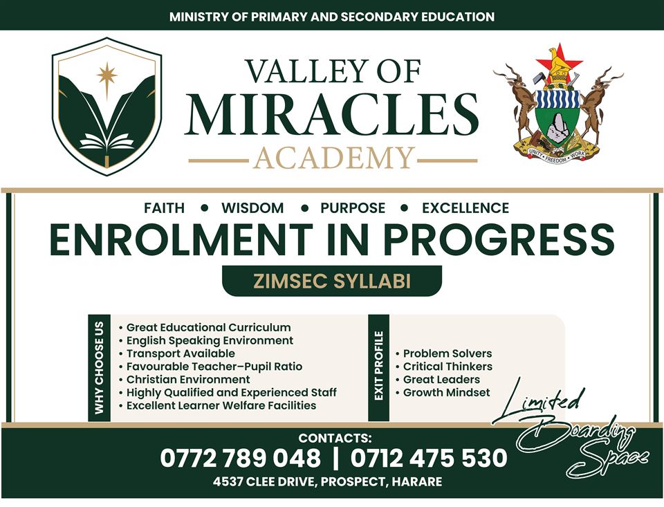 The Valley of Miracles Academy school banner